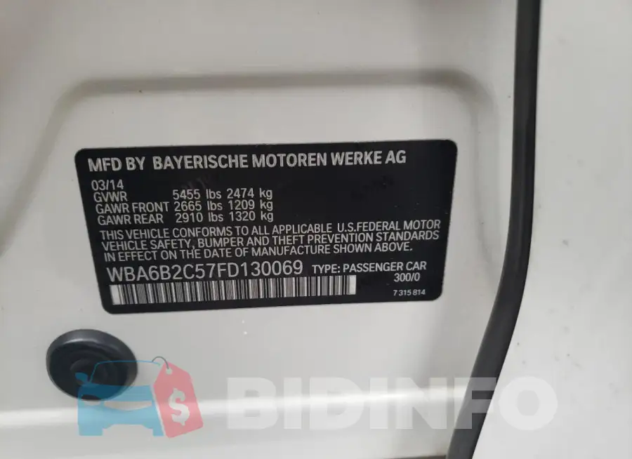 WBA6B2C57FD130069 Photo# 12