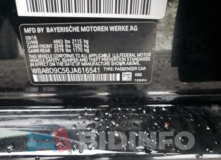 WBA8D9C56JA616541 Photo# 12