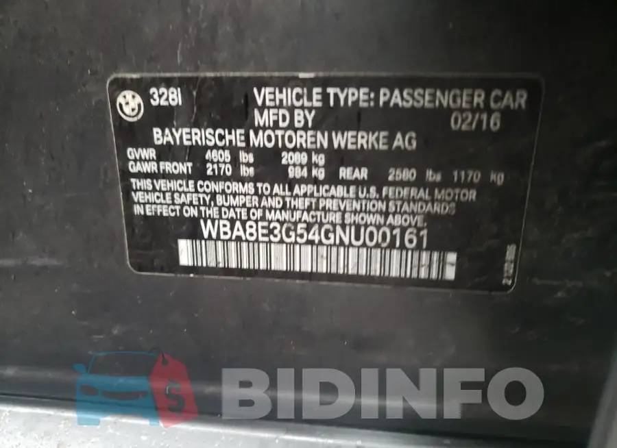 WBA8E3G54GNU00161 Photo# 12