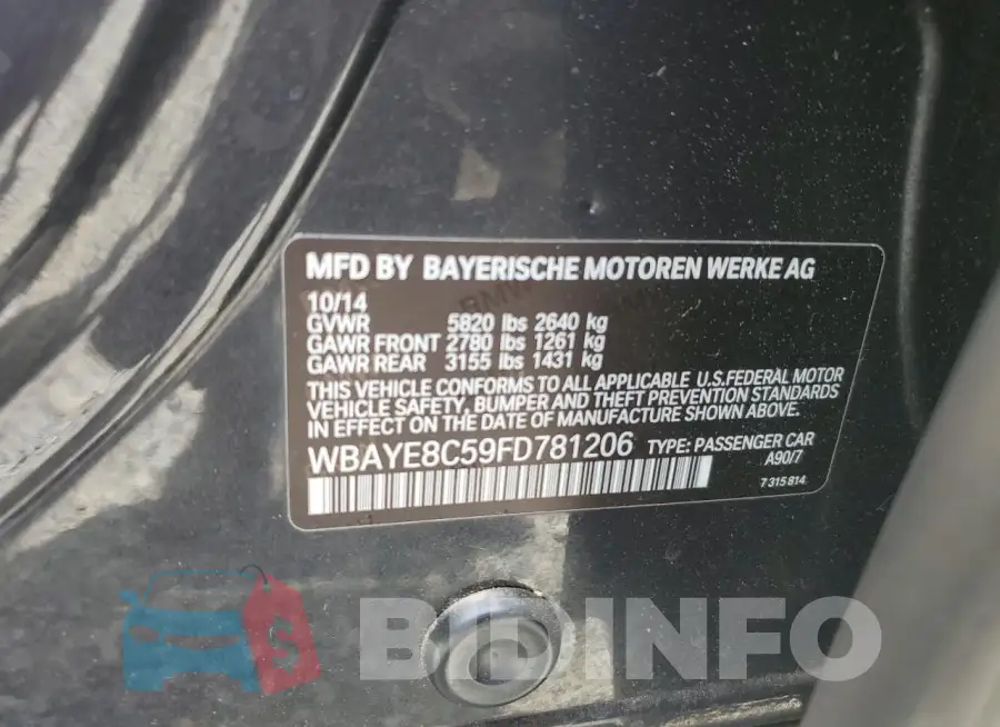 WBAYE8C59FD781206 Photo# 13