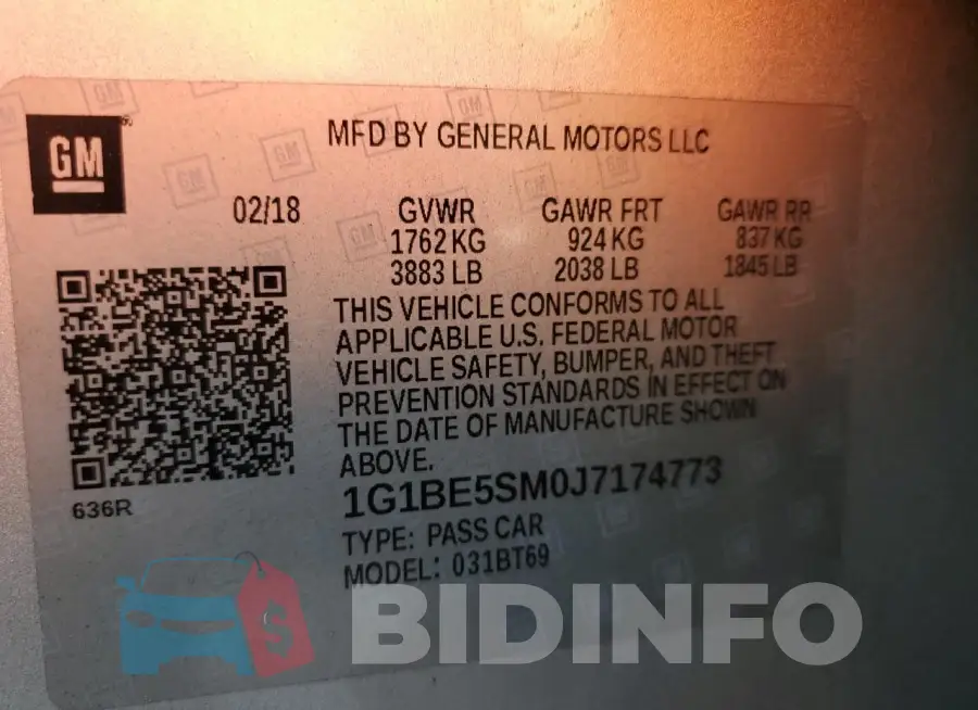 1G1BE5SM0J7174773 Photo# 12