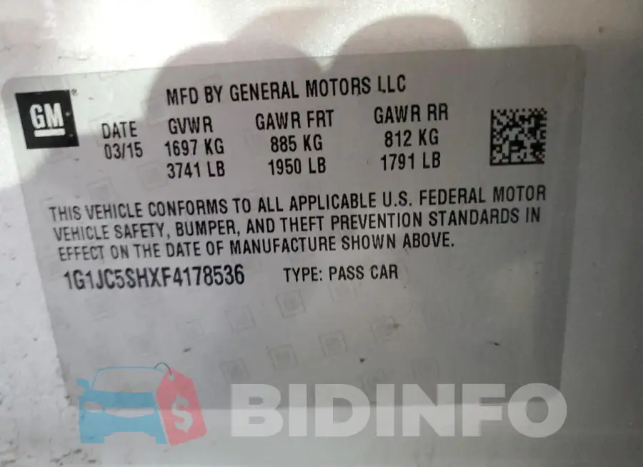 1G1JC5SHXF4178536 Photo# 12