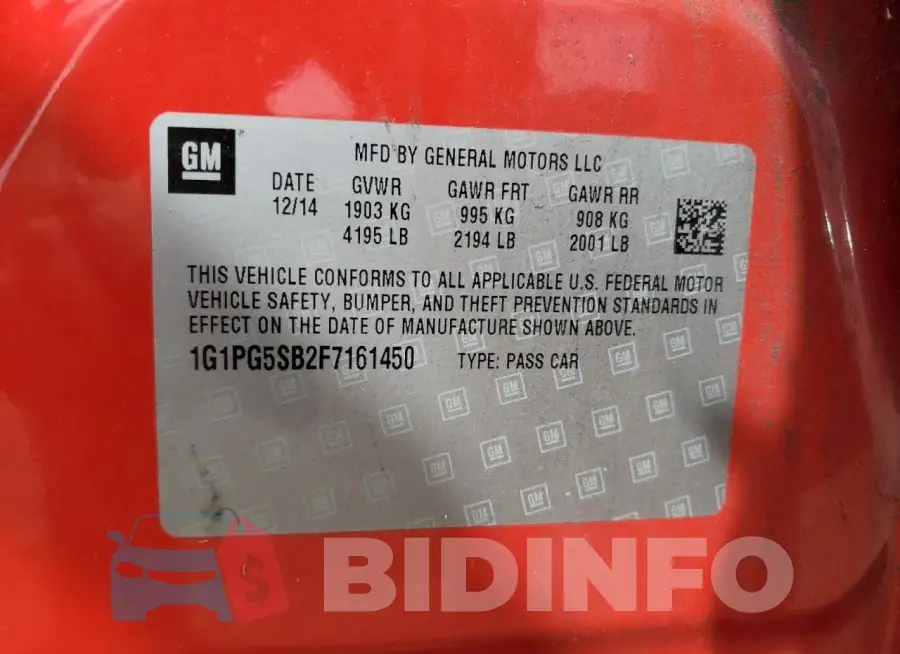 1G1PG5SB2F7161450 Photo# 13