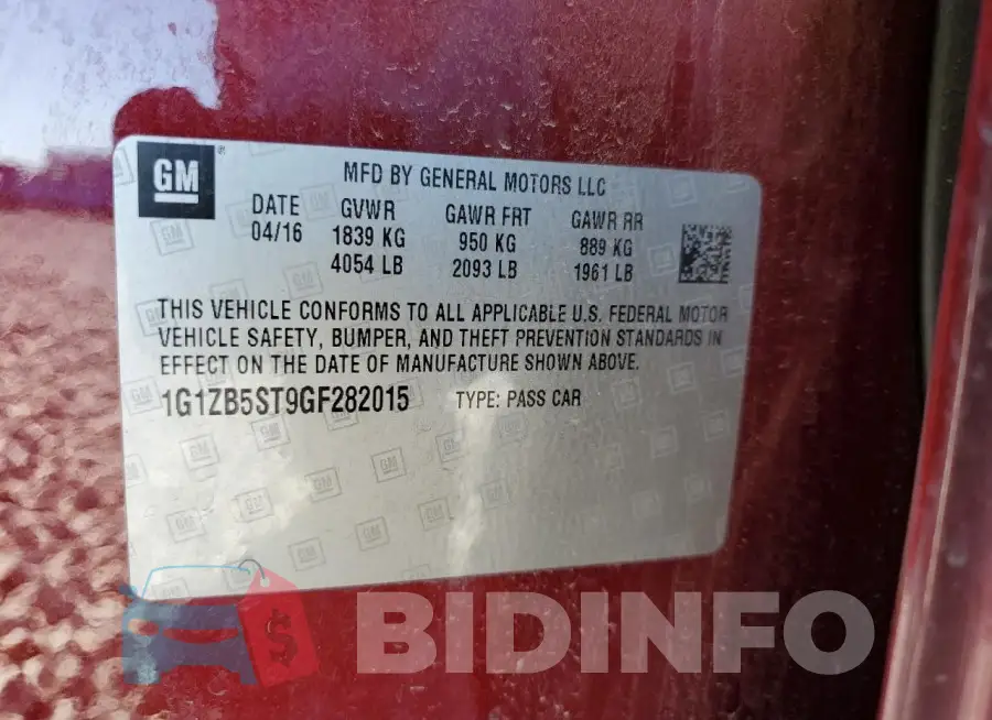 1G1ZB5ST9GF282015 Photo# 13