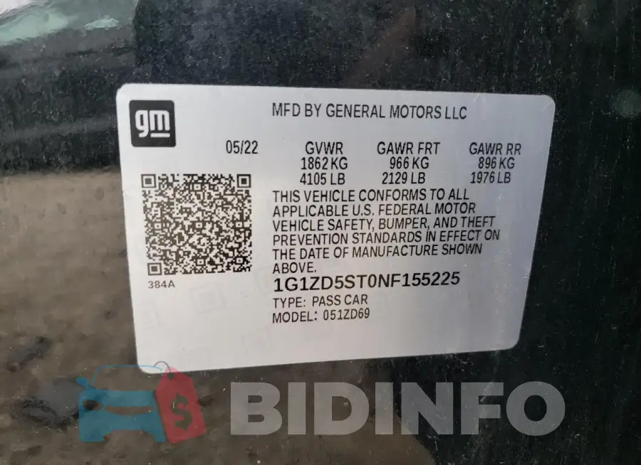 1G1ZD5ST0NF155225 Photo# 12