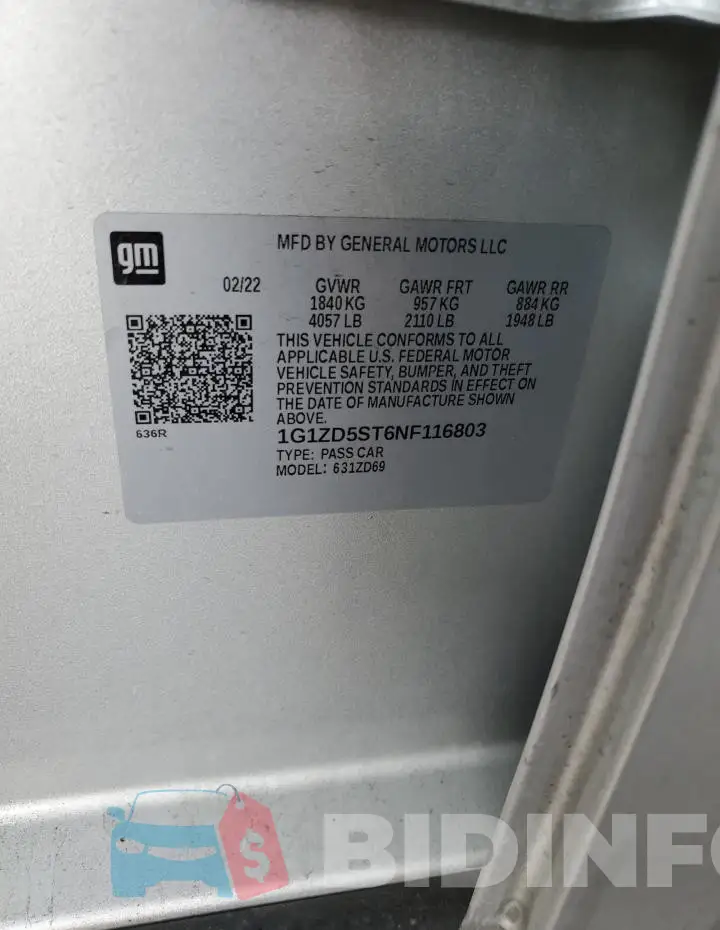 1G1ZD5ST6NF116803 Photo# 13