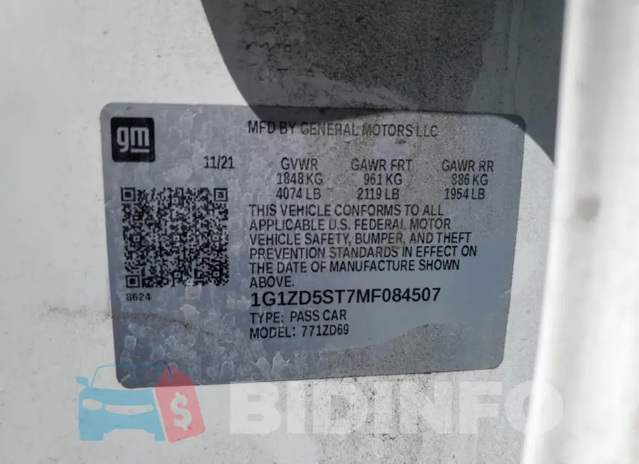 1G1ZD5ST7MF084507 Photo# 13
