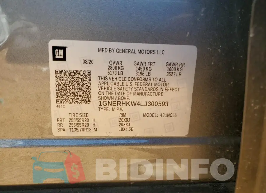 1GNERHKW4LJ300593 Photo# 13