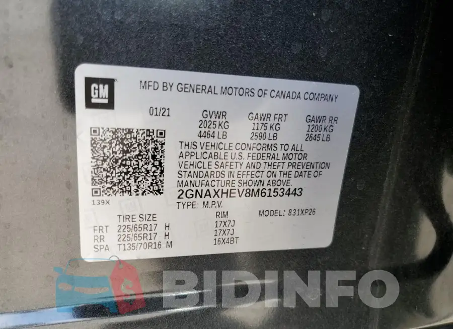 2GNAXHEV8M6153443 Photo# 14