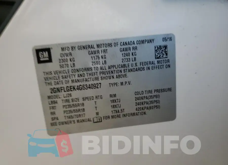 2GNFLGEK4G6340927 Photo# 13