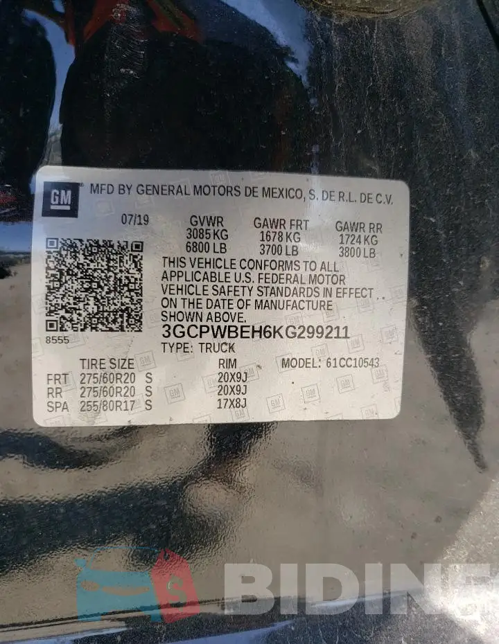 3GCPWBEH6KG299211 Photo# 12