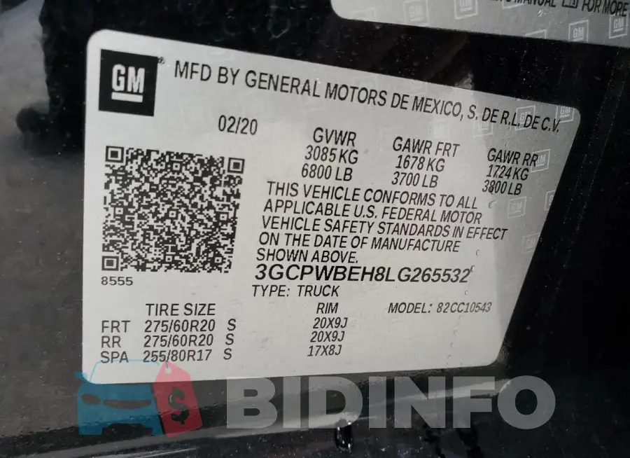 3GCPWBEH8LG265532 Photo# 13
