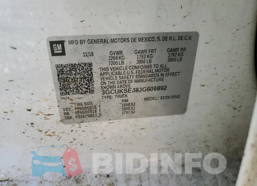 3GCUKSEJ8JG609892 Photo# 12