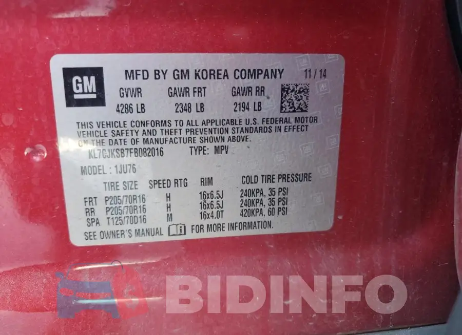 KL7CJKSB7FB082016 Photo# 13