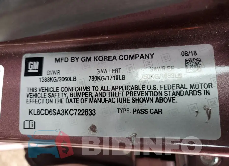 KL8CD6SA3KC722633 Photo# 12