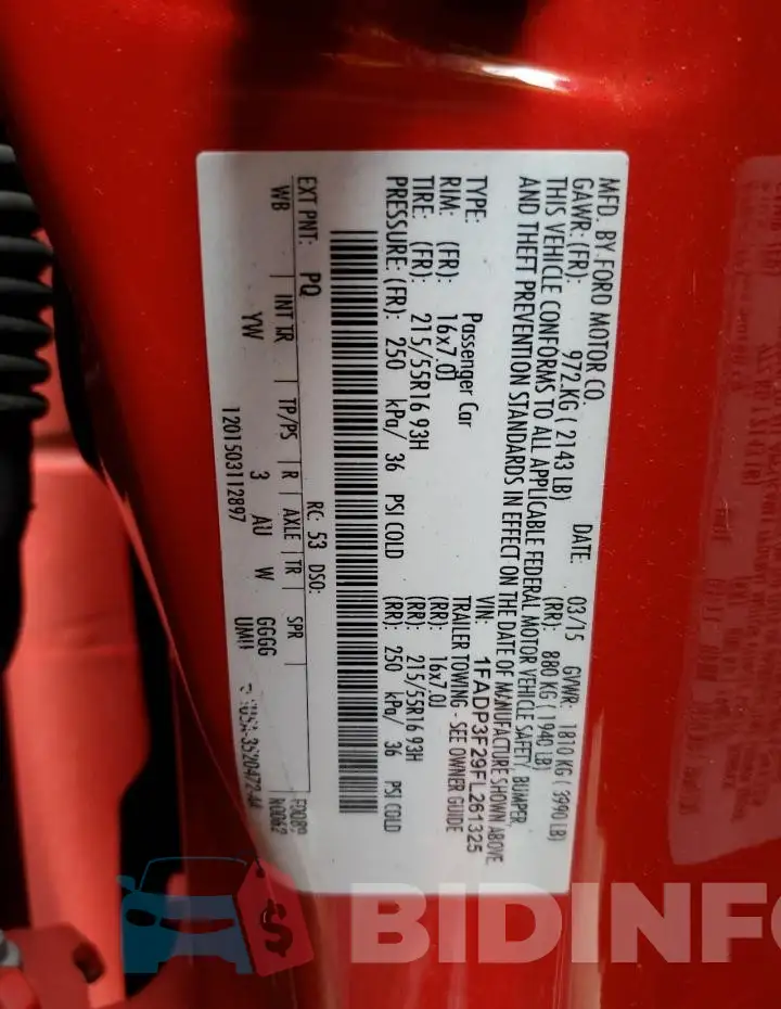 1FADP3F29FL261325 Photo# 12
