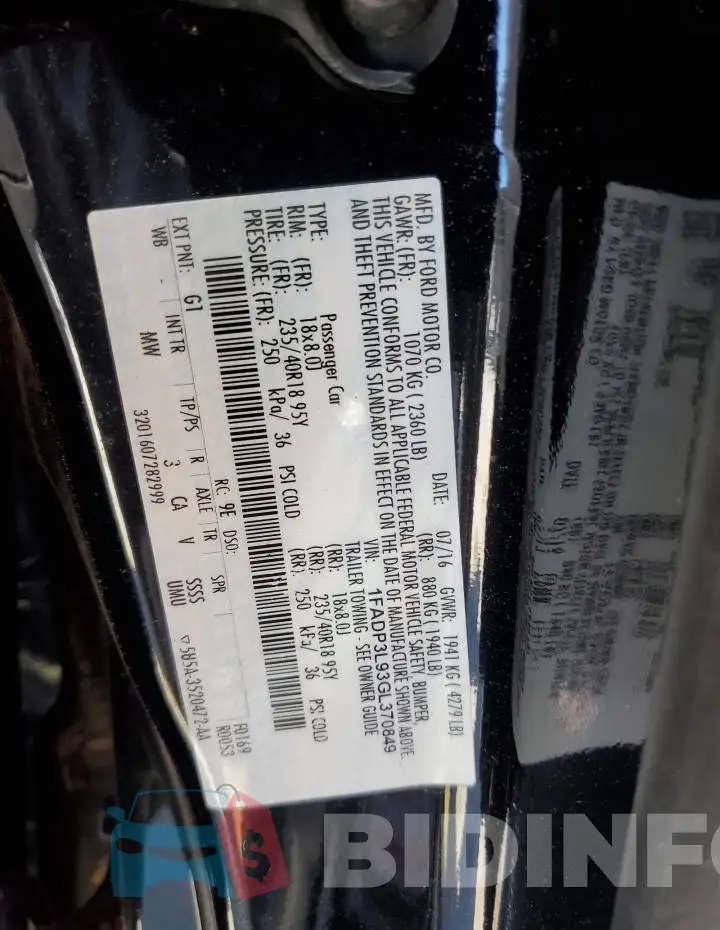 1FADP3L93GL370849 Photo# 13