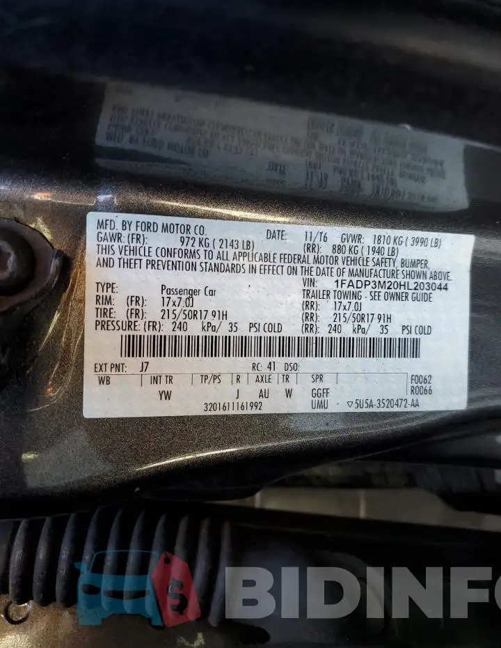 1FADP3M20HL203044 Photo# 12