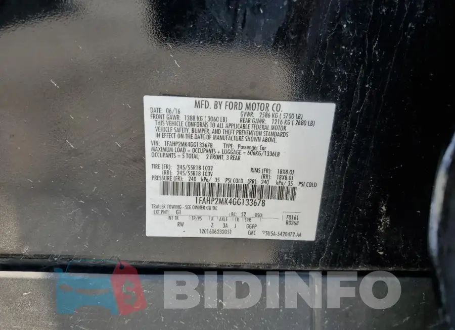 1FAHP2MK4GG133678 Photo# 12