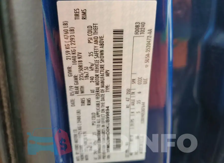 1FMCU9HD0KUB99894 Photo# 13