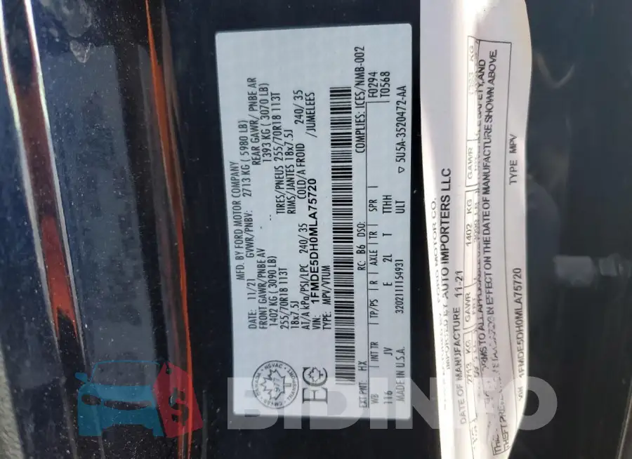 1FMDE5DH0MLA75720 Photo# 12