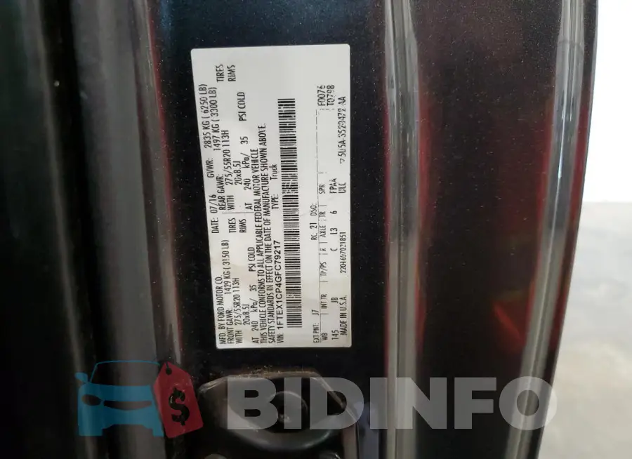 1FTEX1CP4GFC79217 Photo# 12