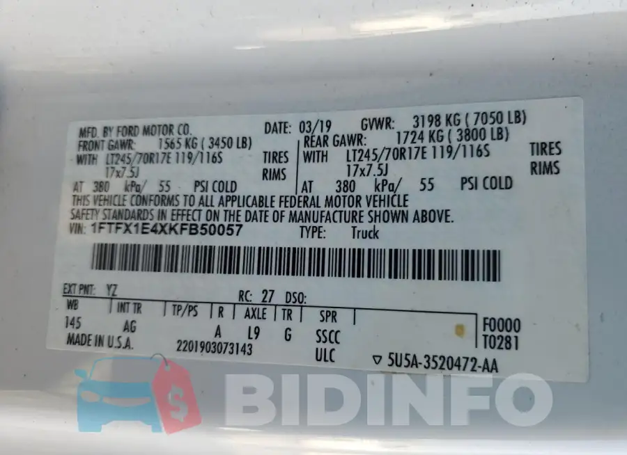 1FTFX1E4XKFB50057 Photo# 12