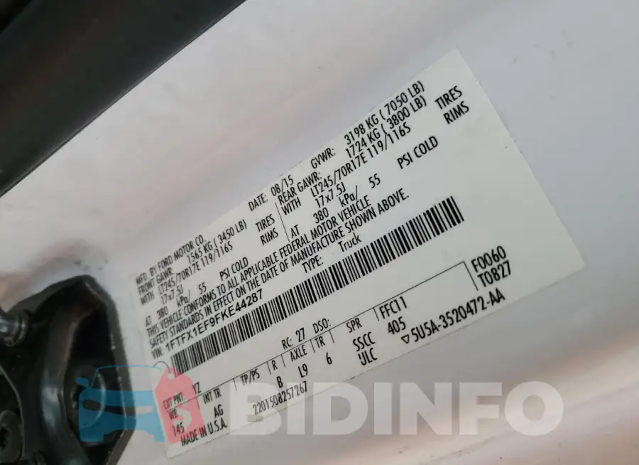 1FTFX1EF9FKE44287 Photo# 12
