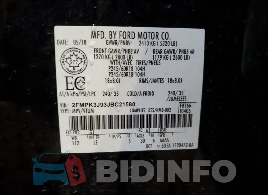 2FMPK3J93JBC21580 Photo# 14