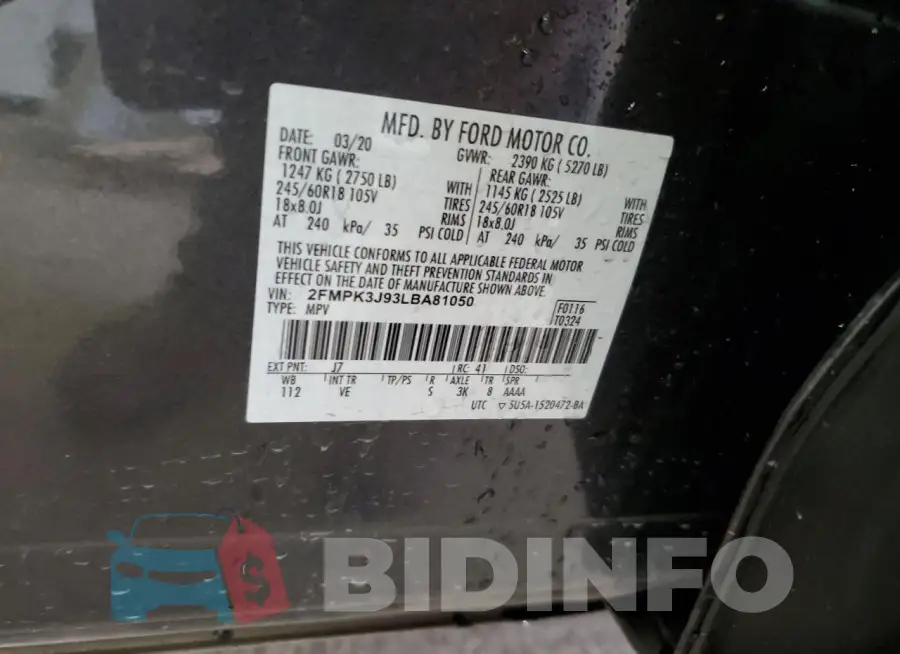 2FMPK3J93LBA81050 Photo# 12