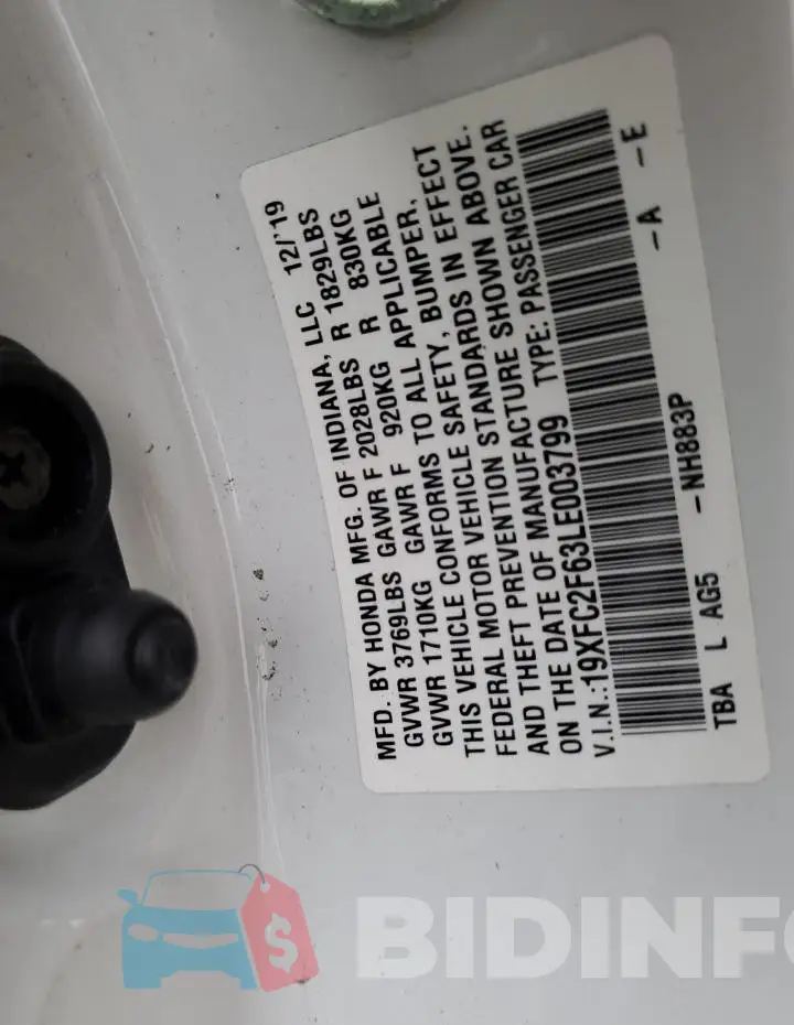 19XFC2F63LE003799 Photo# 12