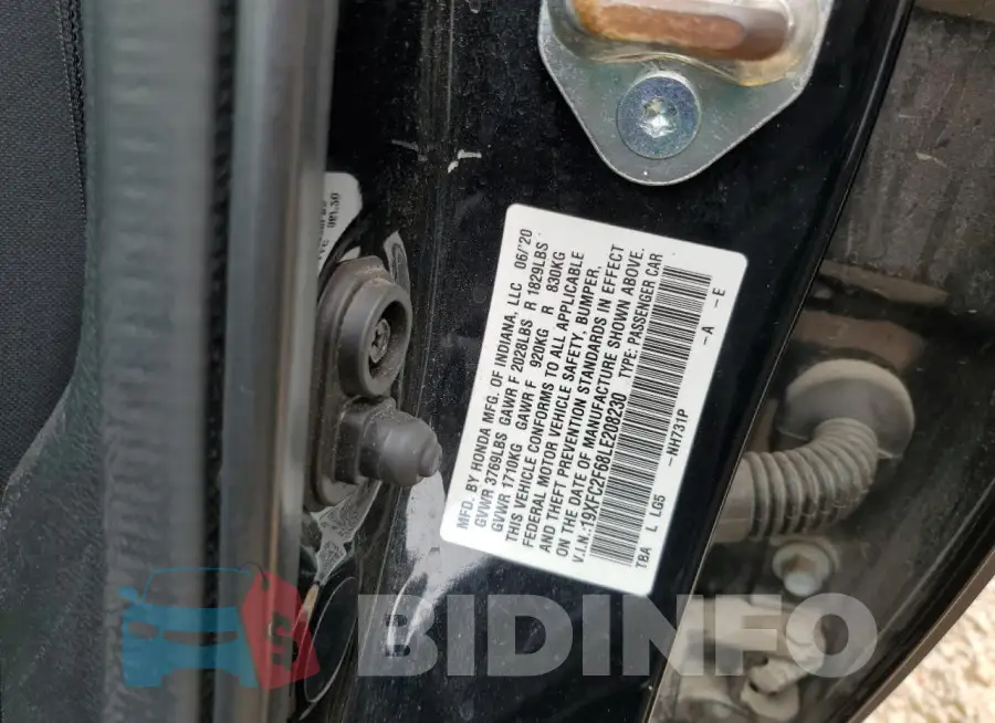 19XFC2F68LE208230 Photo# 12