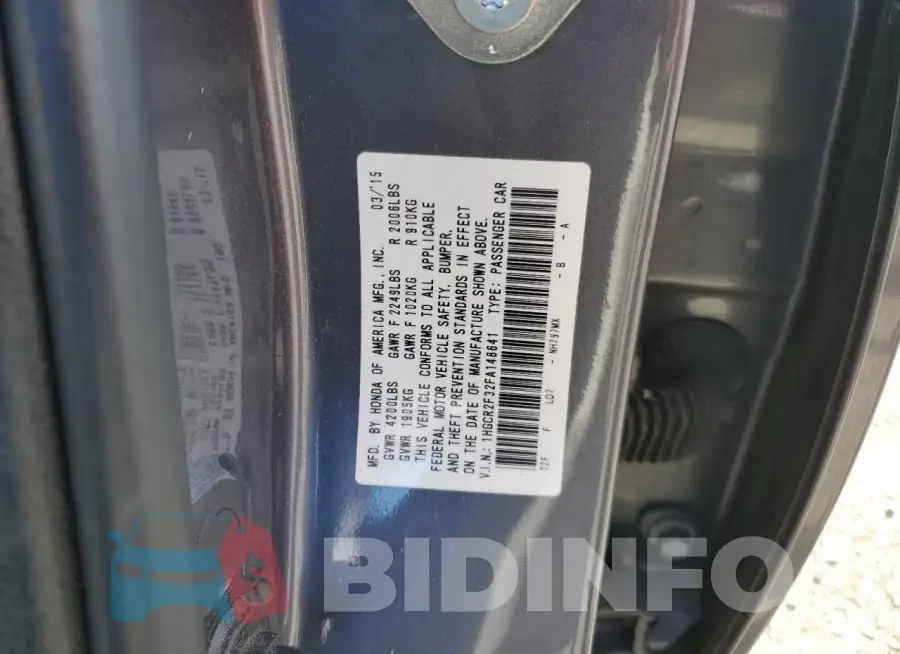 1HGCR2F32FA148641 Photo# 12