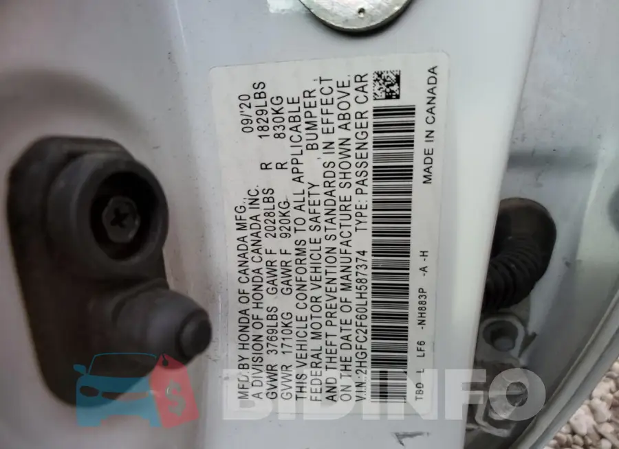 2HGFC2F60LH587374 Photo# 12