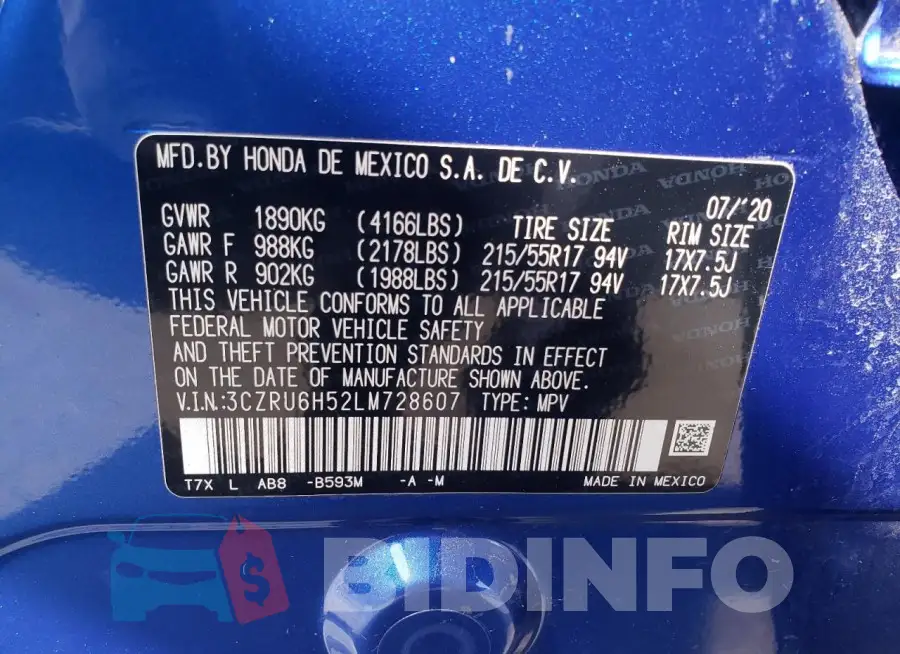 3CZRU6H52LM728607 Photo# 12