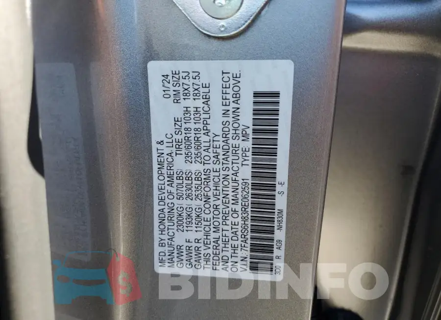 7FARS6H83RE062591 Photo# 14