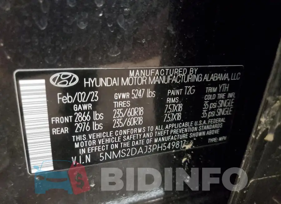 5NMS2DAJ3PH549817 Photo# 13