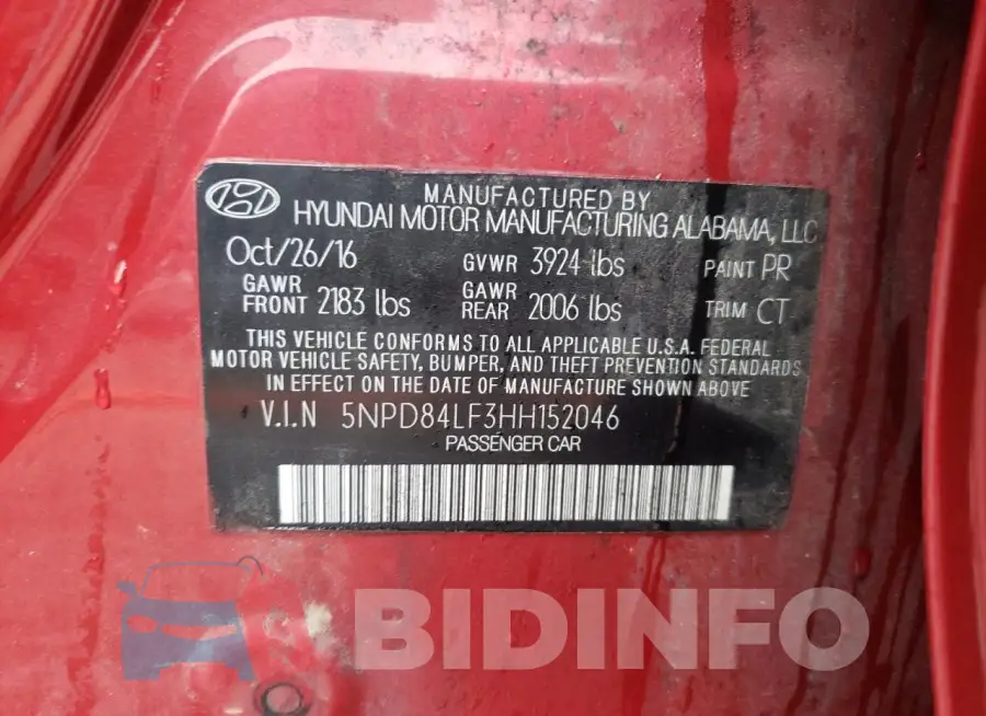 5NPD84LF3HH152046 Photo# 12