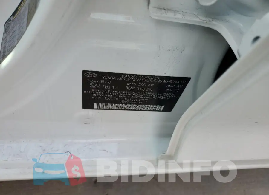 5NPD84LF6KH431918 Photo# 12