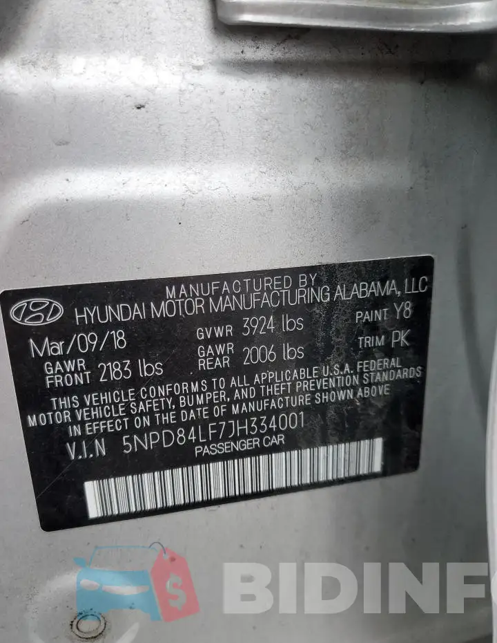5NPD84LF7JH334001 Photo# 13