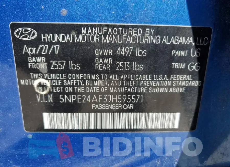 5NPE24AF3JH595571 Photo# 13