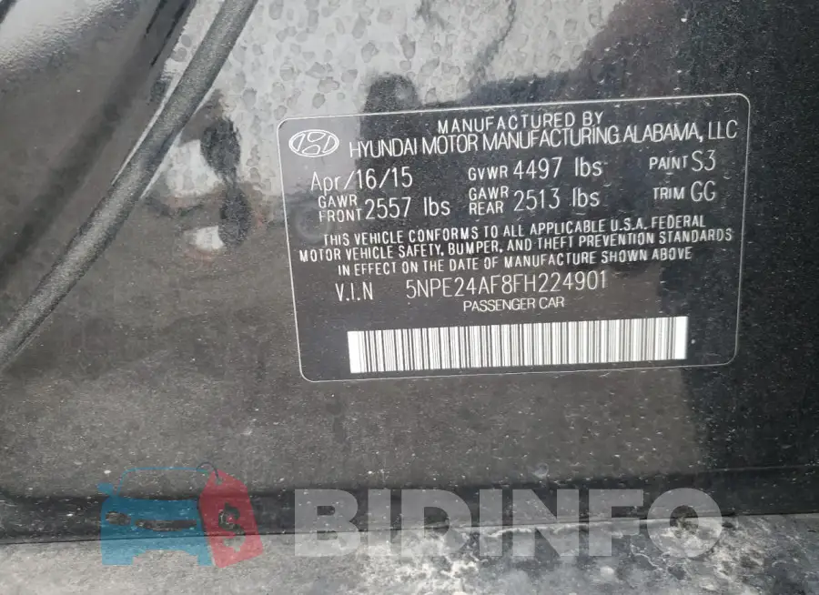 5NPE24AF8FH224901 Photo# 12