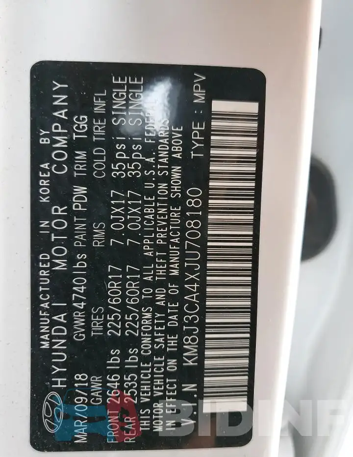KM8J3CA4XJU708180 Photo# 13