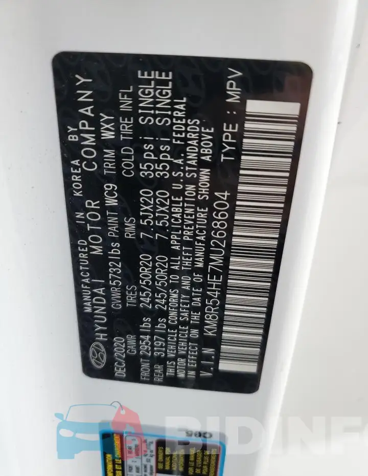 KM8R54HE7MU268604 Photo# 13