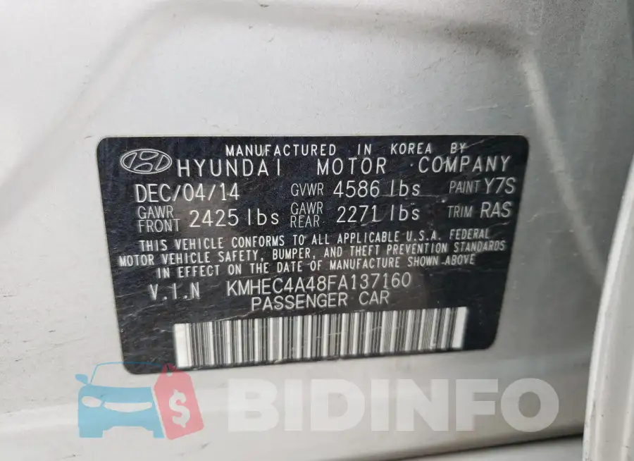 KMHEC4A48FA137160 Photo# 13