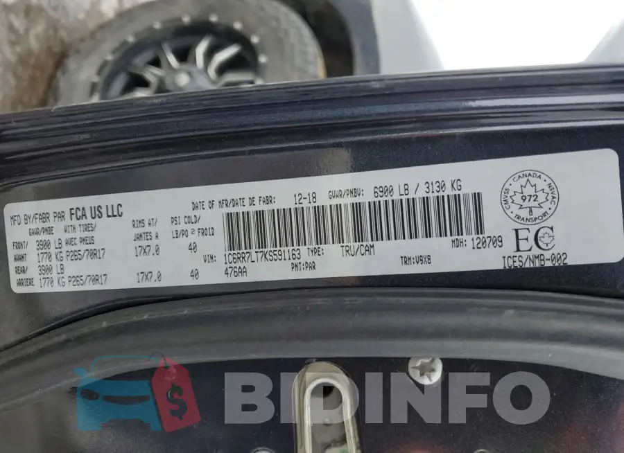 1C6RR7LT7KS591163 Photo# 12