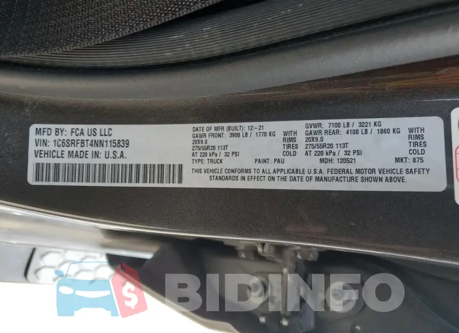 1C6SRFBT4NN115839 Photo# 12