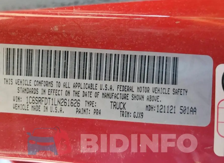 1C6SRFDT1LN261626 Photo# 12