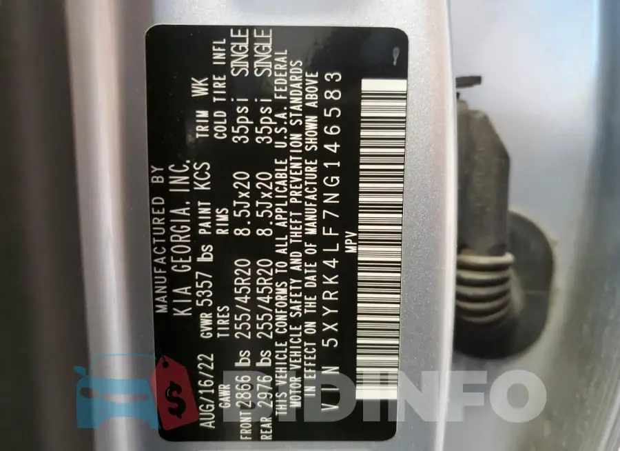5XYRK4LF7NG146583 Photo# 13
