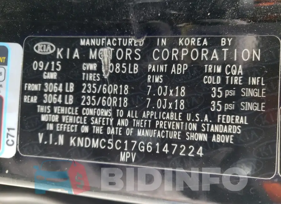 KNDMC5C17G6147224 Photo# 13